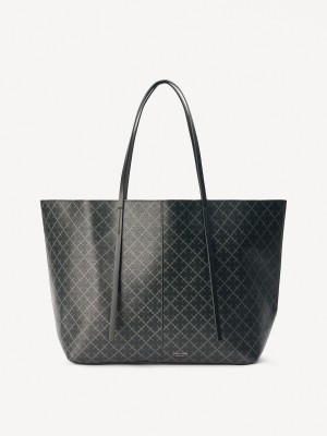 By Malene Birger Abi Printed Tote Väskor Charcoal | SE_BB50322