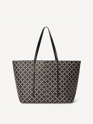 By Malene Birger Abi Printed Tote Väskor Svarta | SE_BB92343