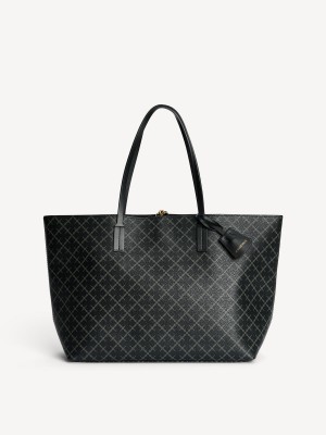 By Malene Birger Abigail Printed Tote Väskor Charcoal | SE_BB50839