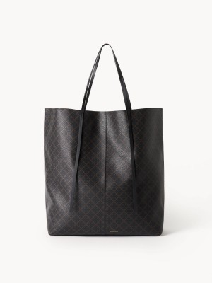 By Malene Birger Abrille Printed Tote Väskor Mörk | SE_BB16705