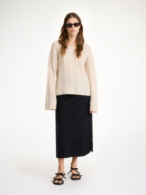 By Malene Birger Angello Wool Midi Kjolar Svarta | SE_BB12113