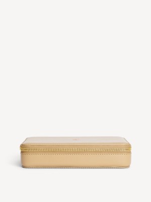 By Malene Birger Aya Cher Leather Jewellery Case Skönhetsväskor Sand | SE_BB43259