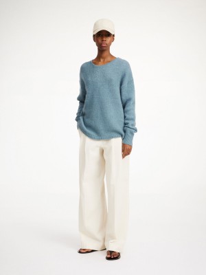 By Malene Birger Briella Mohair-blend Sweater Stickat Cool Water | SE_BB27257