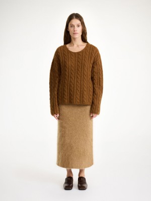 By Malene Birger Cierra Cable-knit Sweater Stickat Bison | SE_BB82348