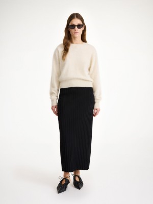 By Malene Birger Fiemme Midi Skirt Stickat Svarta | SE_BB69840