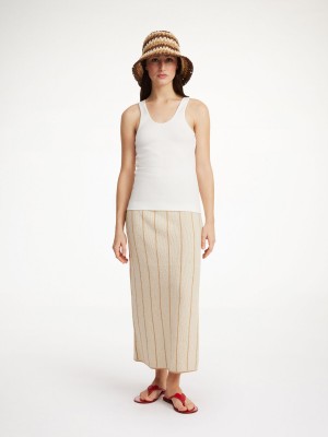 By Malene Birger Hercula Maxi Skirt Stickat Oyster Gray | SE_BB68144