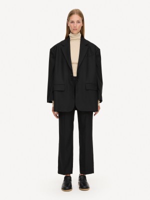 By Malene Birger Igda Straight-leg Långbyxor Svarta | SE_BB67679