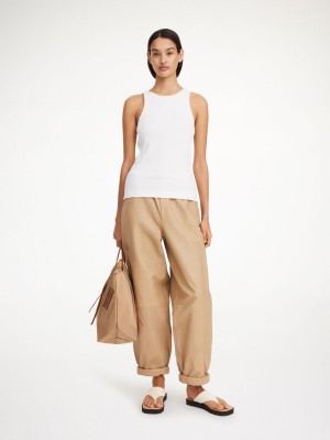 By Malene Birger Joanni Leather Långbyxor Beige | SE_BB77856