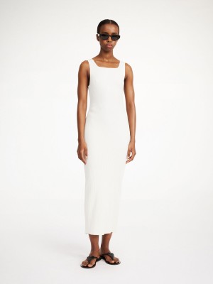 By Malene Birger Milelo Maxi Dress Stickat Vita | SE_BB92573