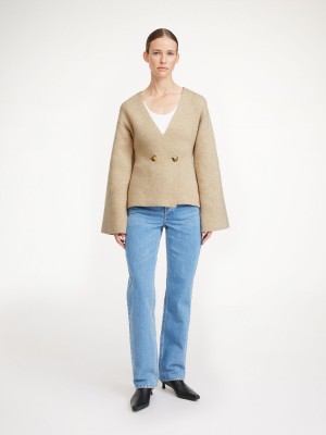 By Malene Birger Tinley Wool Cardigan Stickat Beige | SE_BB82349