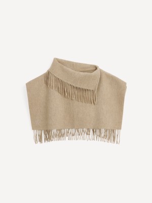 By Malene Birger Turtla Wool Fringe Bib Halsduk Grå Bruna | SE_BB64856