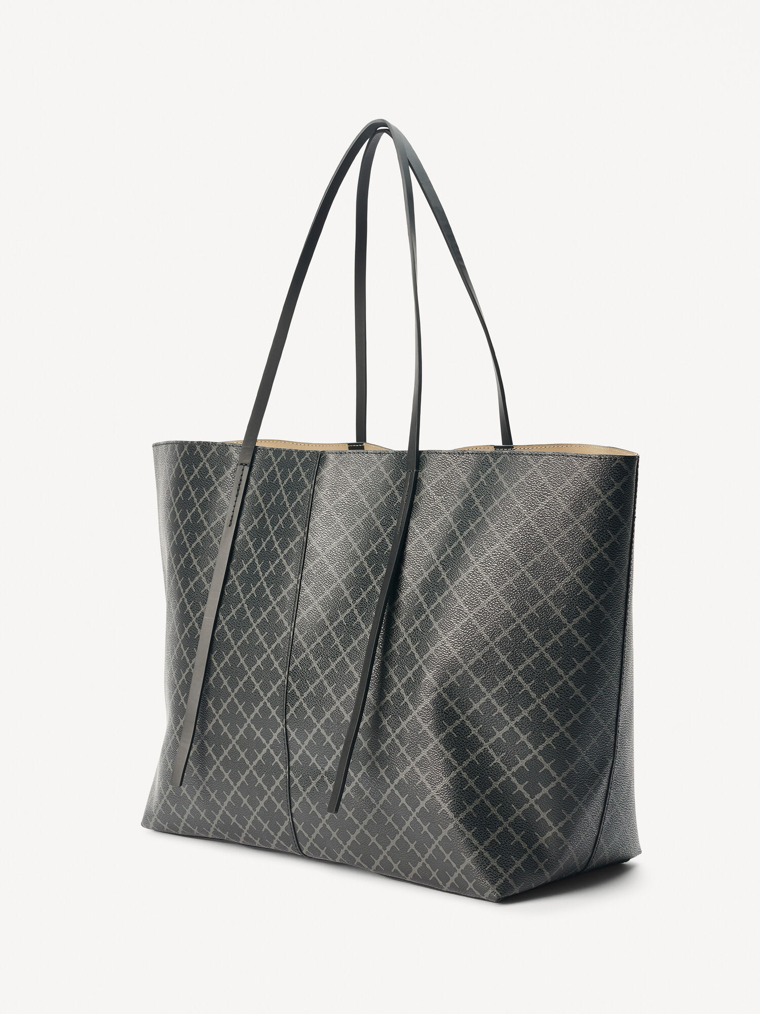 By Malene Birger Abi Printed Tote Väskor Charcoal | SE_BB50322