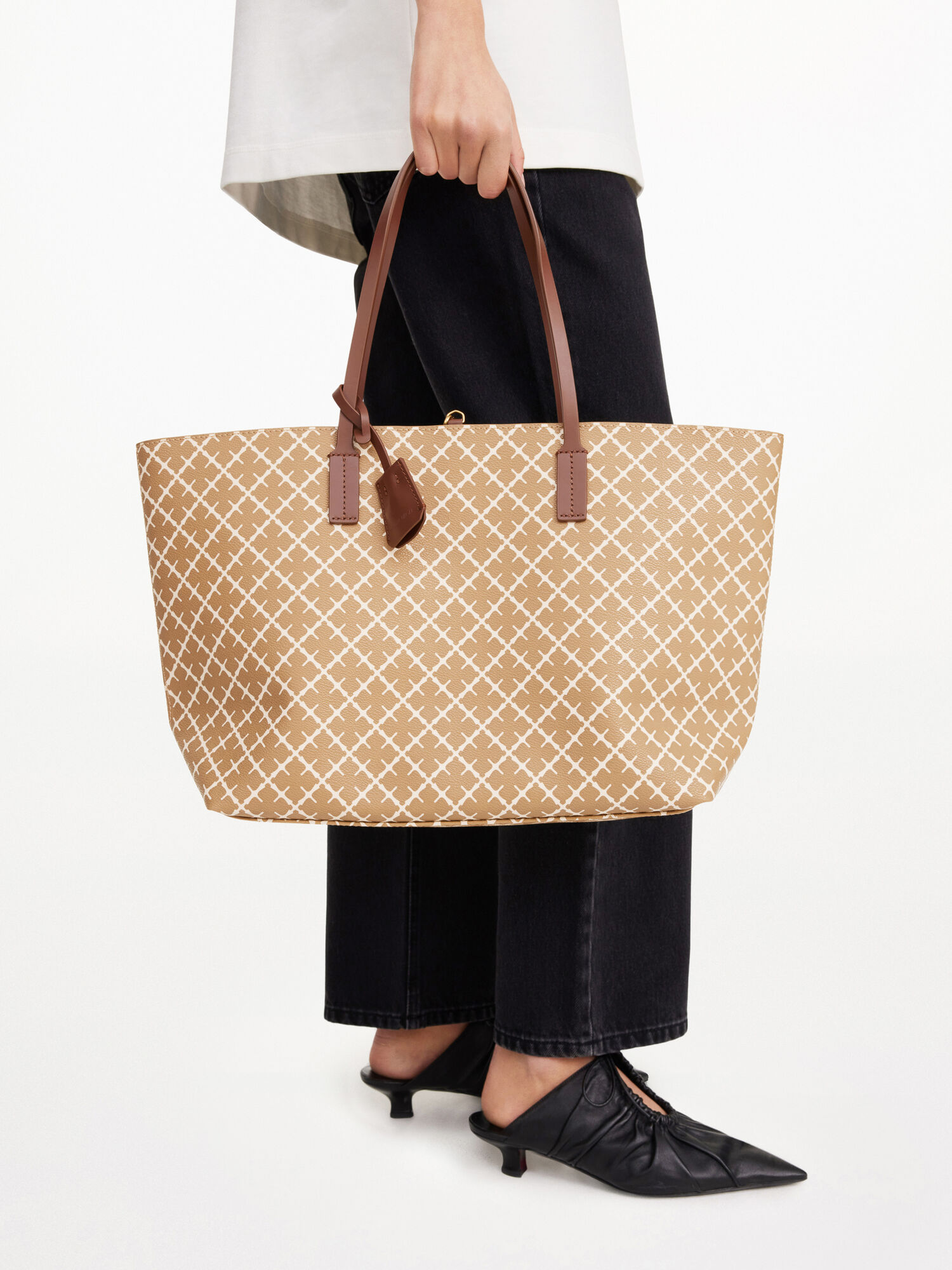 By Malene Birger Abigail Printed Tote Väskor Beige | SE_BB77224