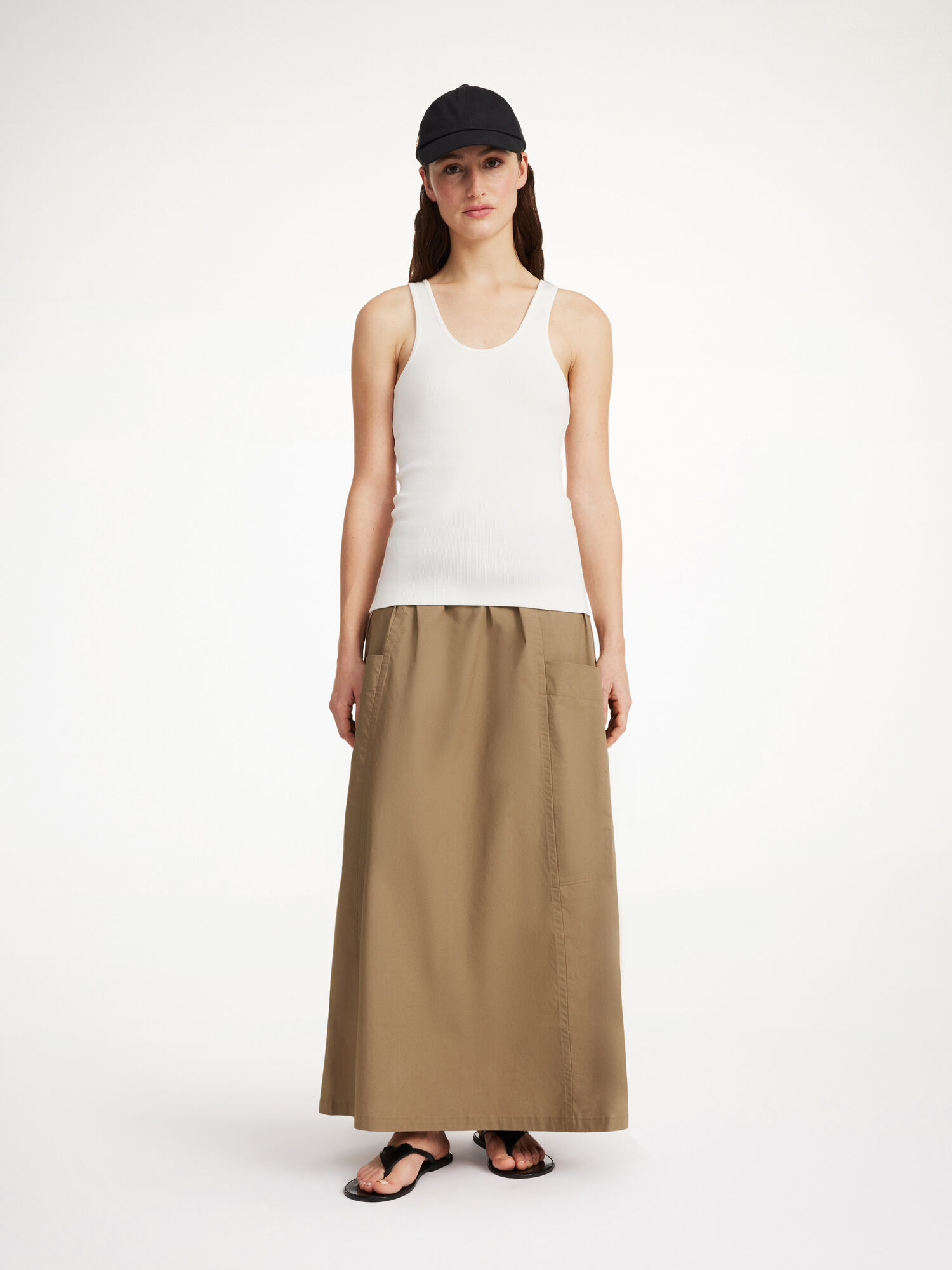 By Malene Birger Catterine Organic Cotton Maxi Kjolar Shitake | SE_BB88613