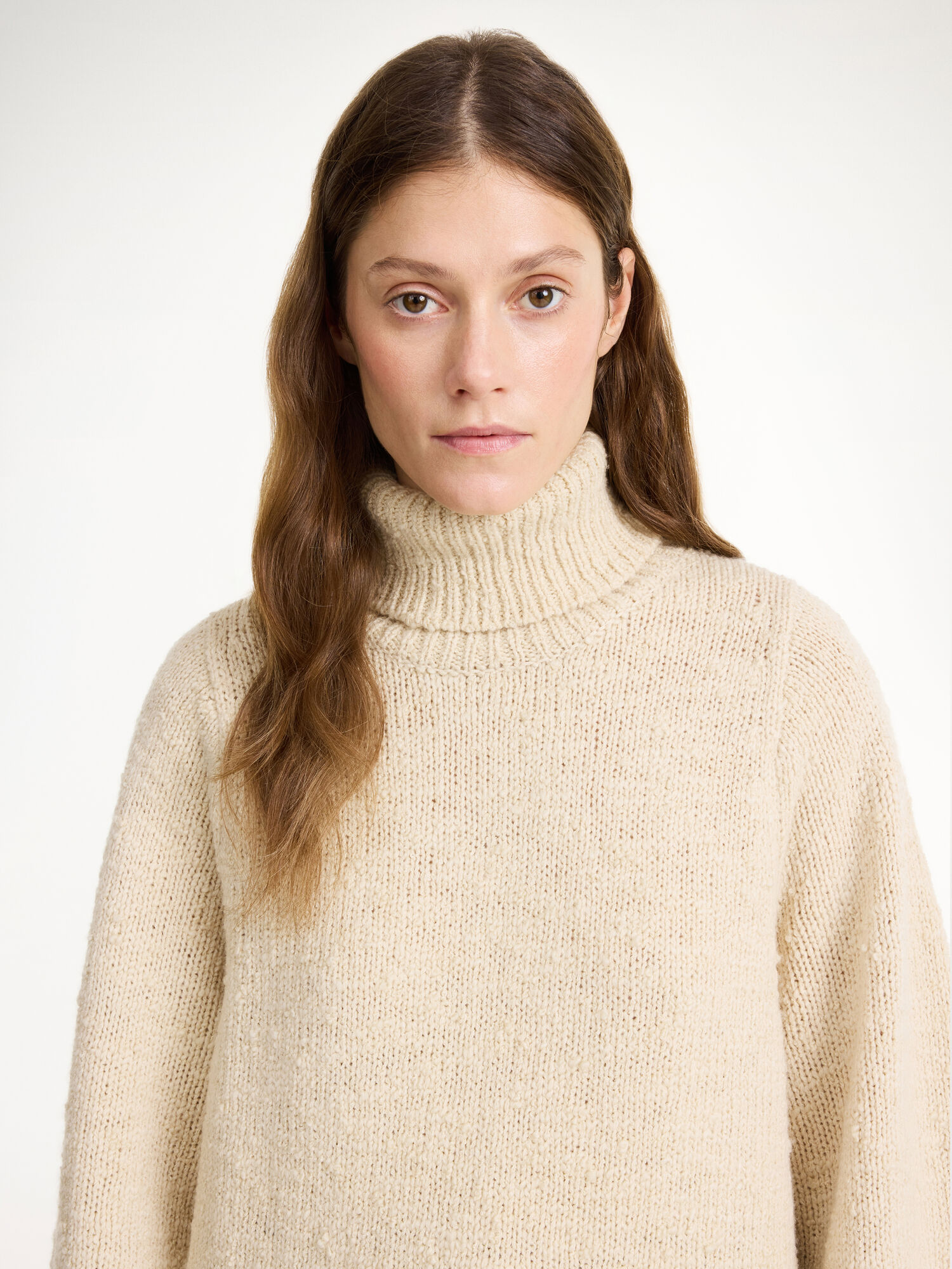 By Malene Birger Charice Wool Sweater Stickat Oyster Gray | SE_BB78732