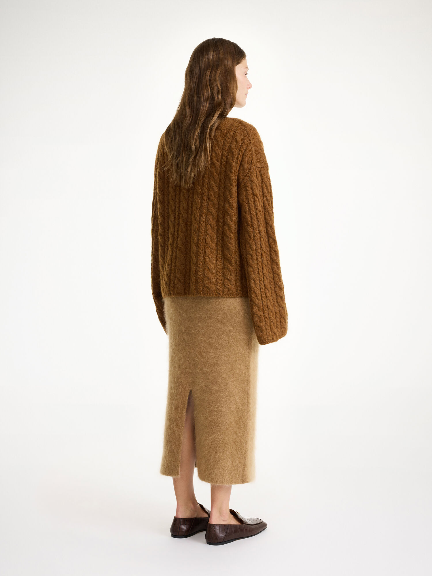 By Malene Birger Cierra Cable-knit Sweater Stickat Bison | SE_BB82348