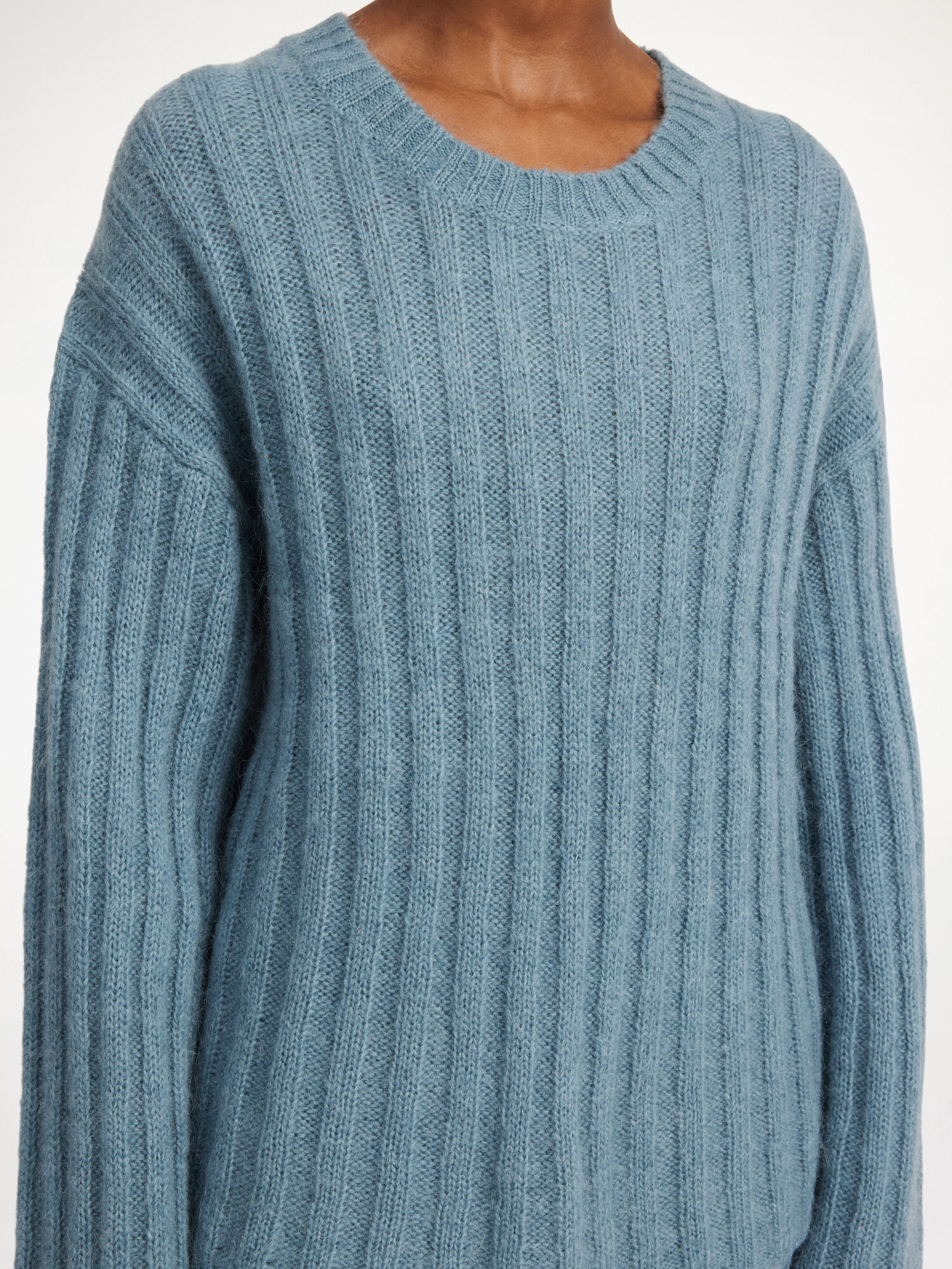 By Malene Birger Cierra Ribbed Sweater Stickat Cool Water | SE_BB25787