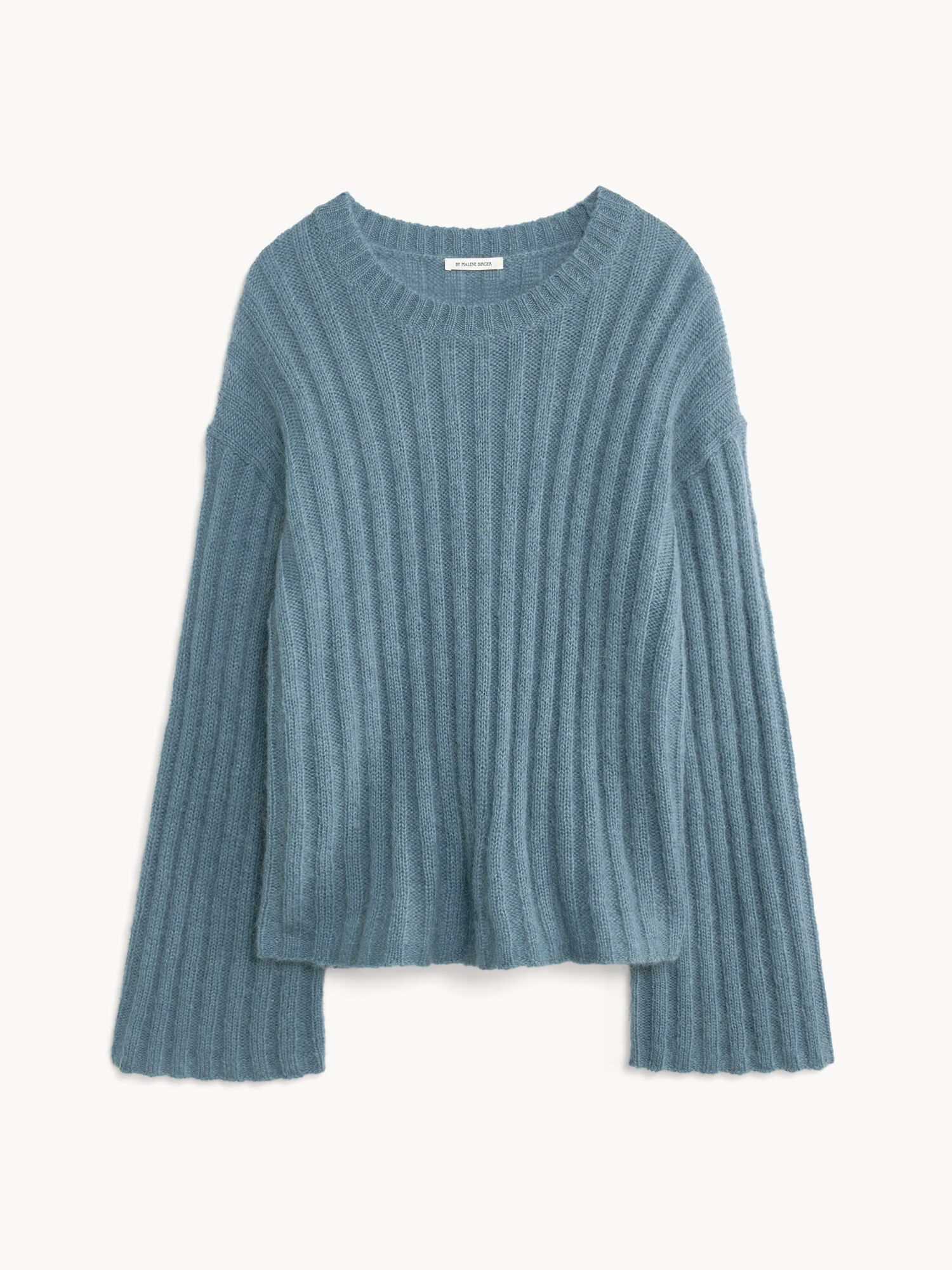 By Malene Birger Cierra Ribbed Sweater Stickat Cool Water | SE_BB25787