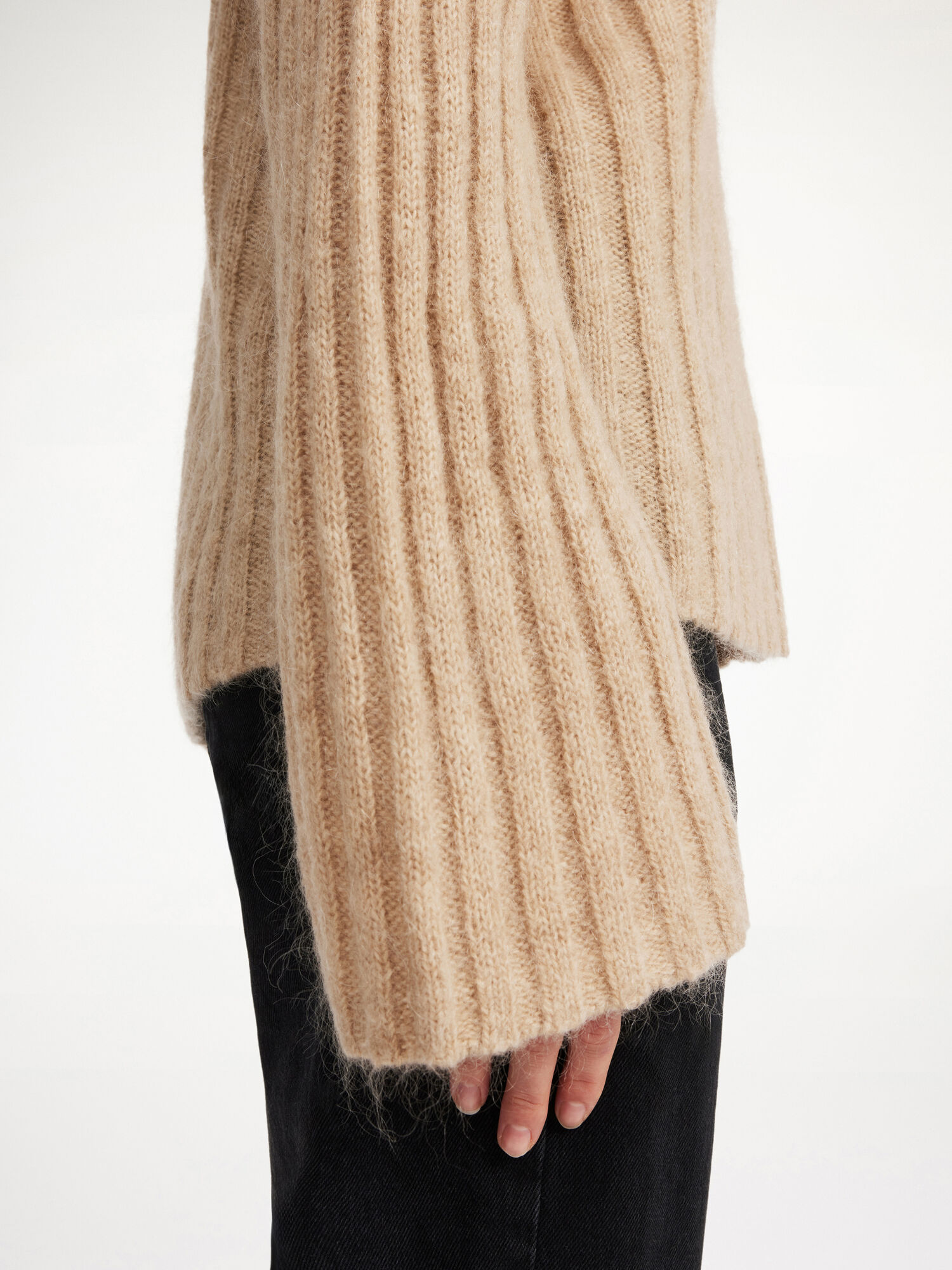 By Malene Birger Cierra Ribbed Sweater Stickat Beige | SE_BB65422