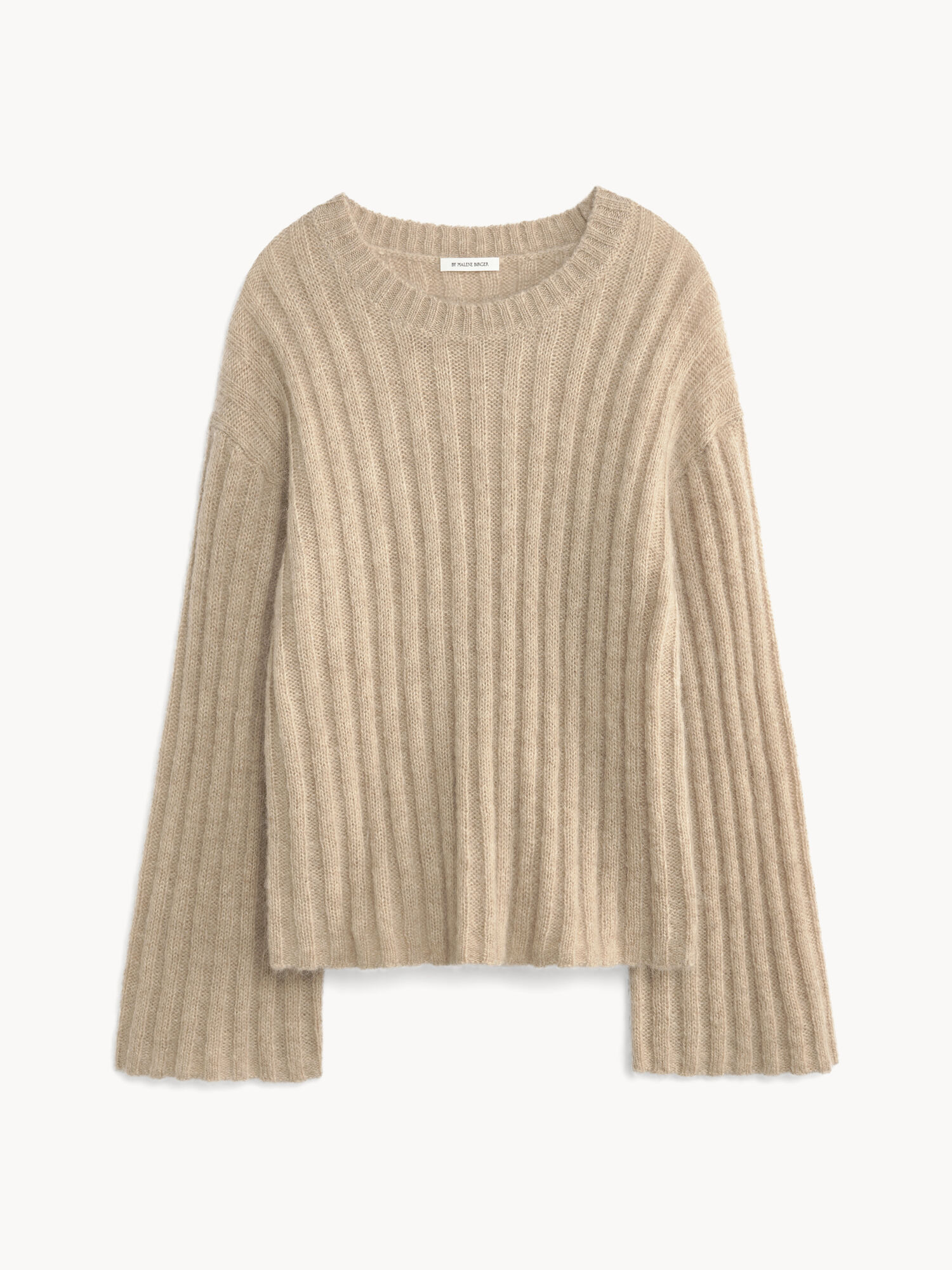 By Malene Birger Cierra Ribbed Sweater Stickat Beige | SE_BB65422