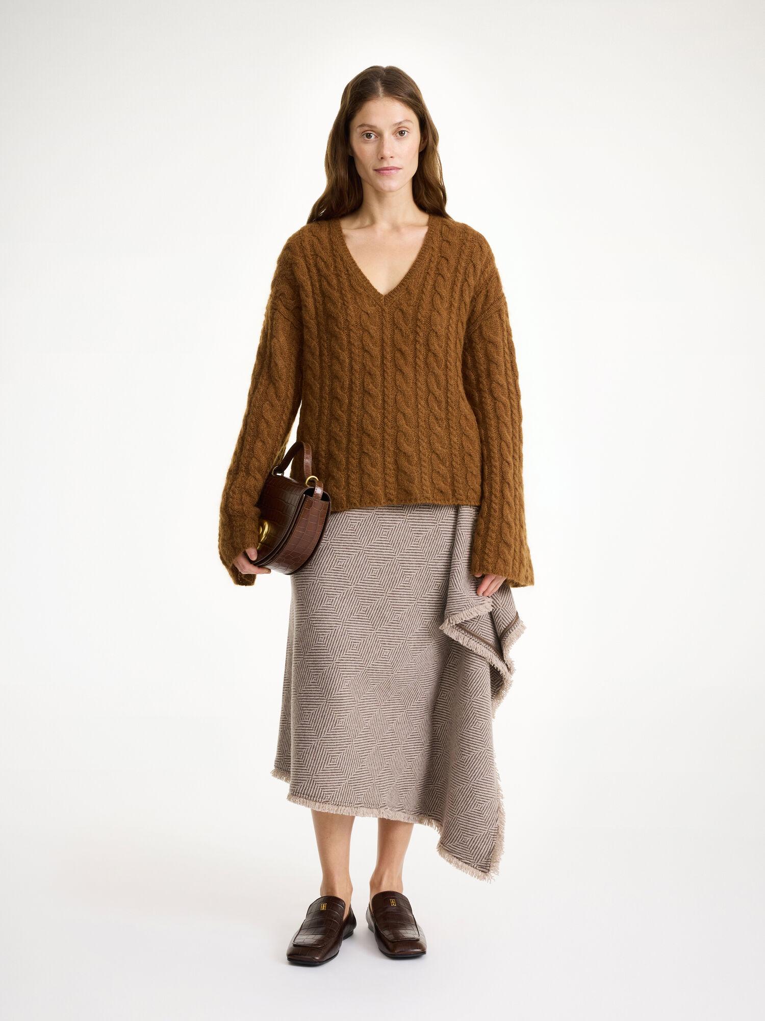 By Malene Birger Cimone Cable-knit Sweater Stickat Bison | SE_BB85154