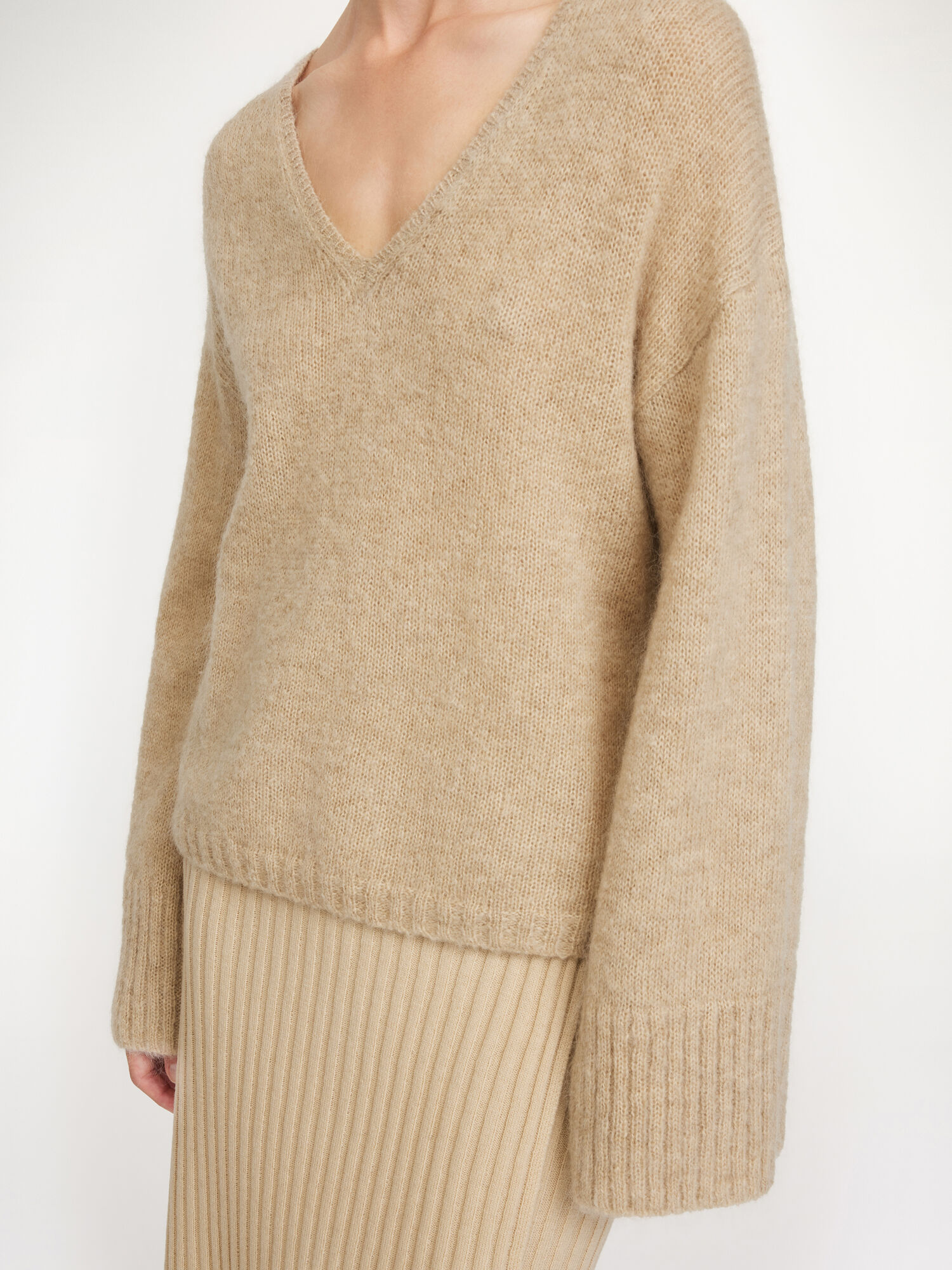 By Malene Birger Cimone Sweater Stickat Beige | SE_BB68000