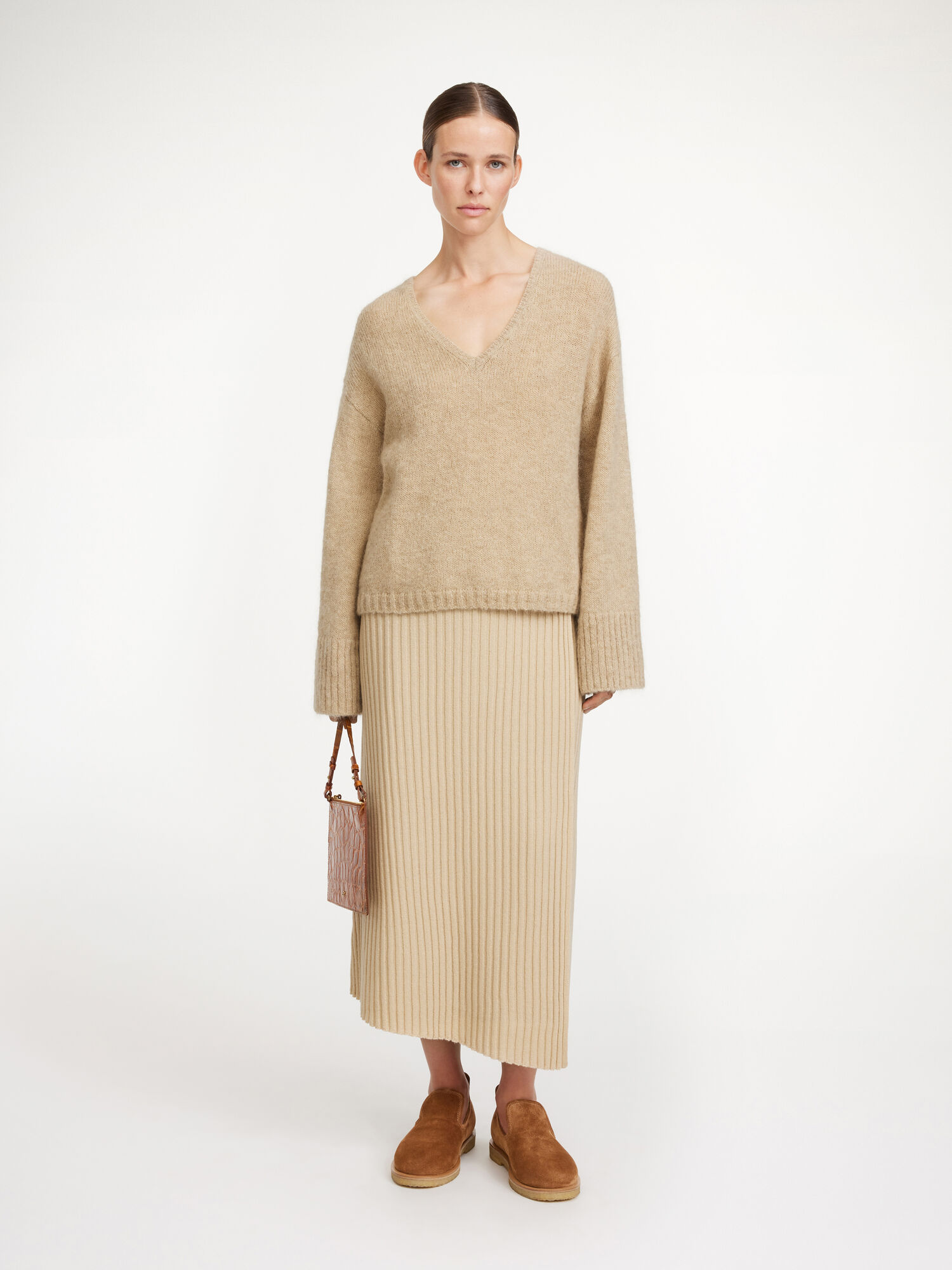 By Malene Birger Cimone Sweater Stickat Beige | SE_BB68000