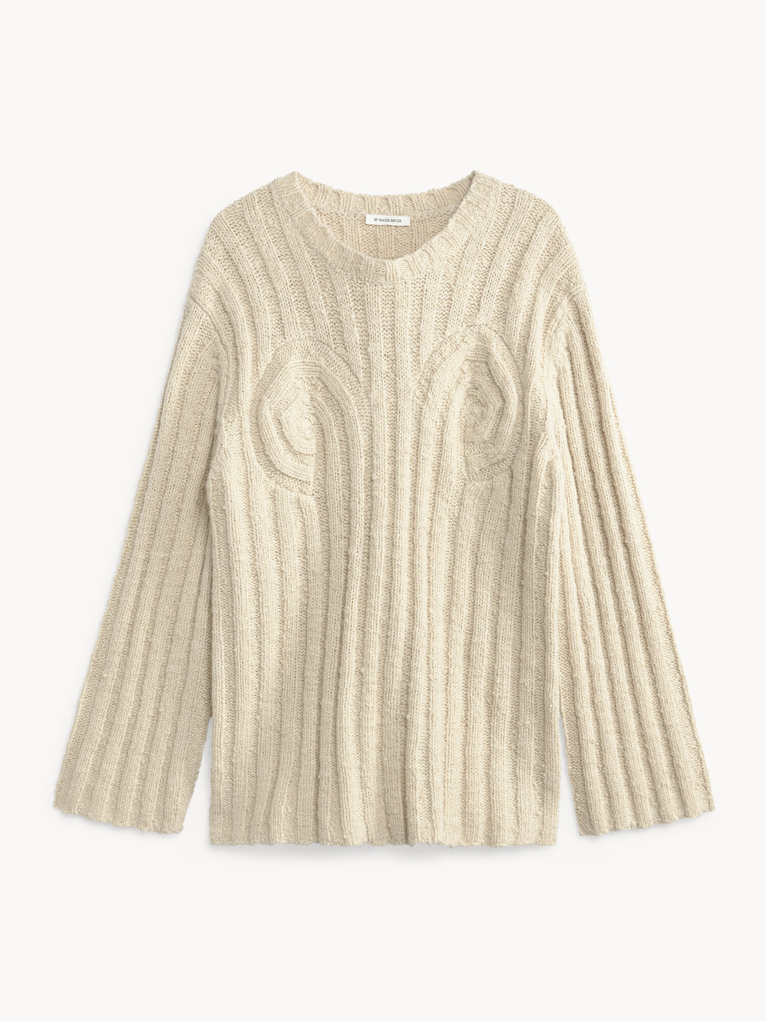 By Malene Birger Cirra Ribbed Sweater Stickat Oyster Gray | SE_BB56733