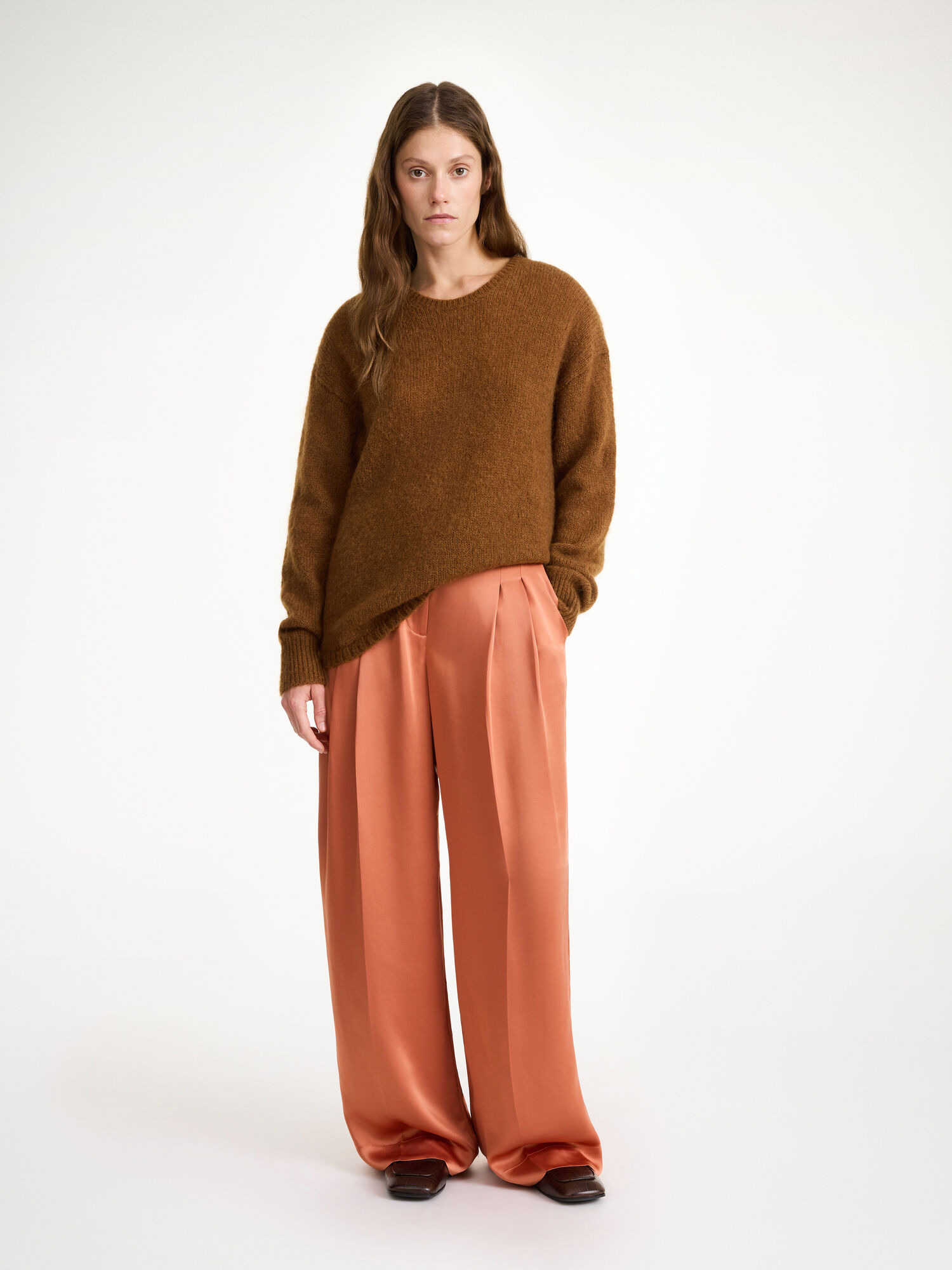 By Malene Birger Cymbaria High-waisted Långbyxor Mörk | SE_BB37124