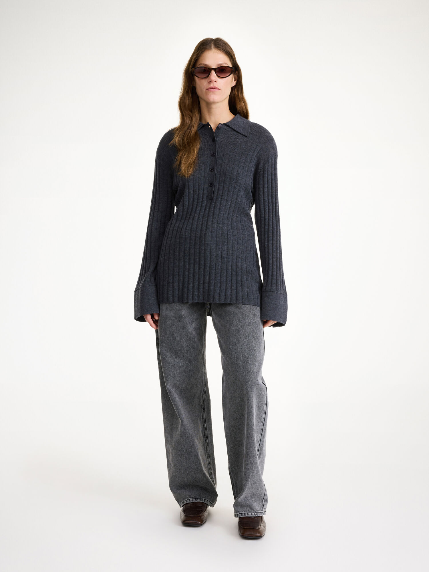 By Malene Birger Delphine Merino Wool Sweater Stickat Grå | SE_BB90690