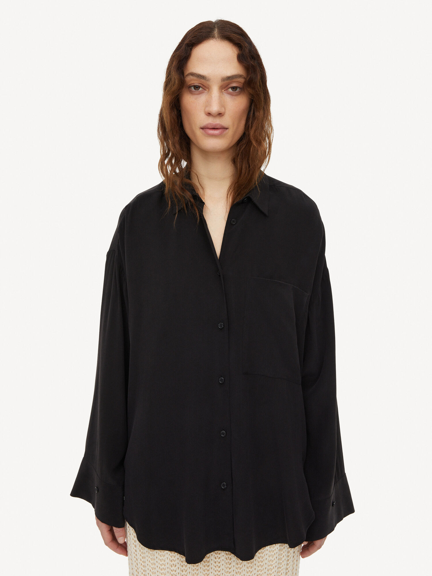 By Malene Birger Derris Organic Silk Skjorta Svarta | SE_BB43599