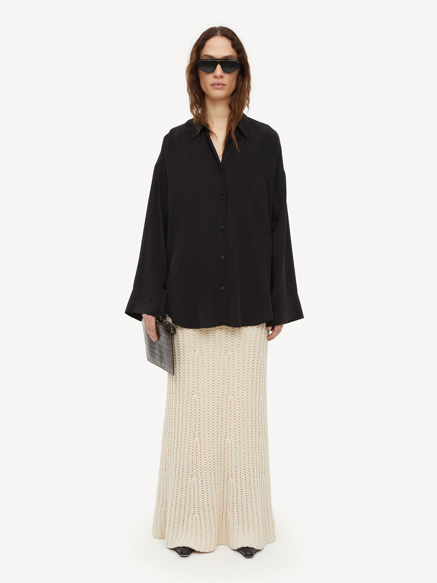 By Malene Birger Derris Organic Silk Skjorta Svarta | SE_BB43599