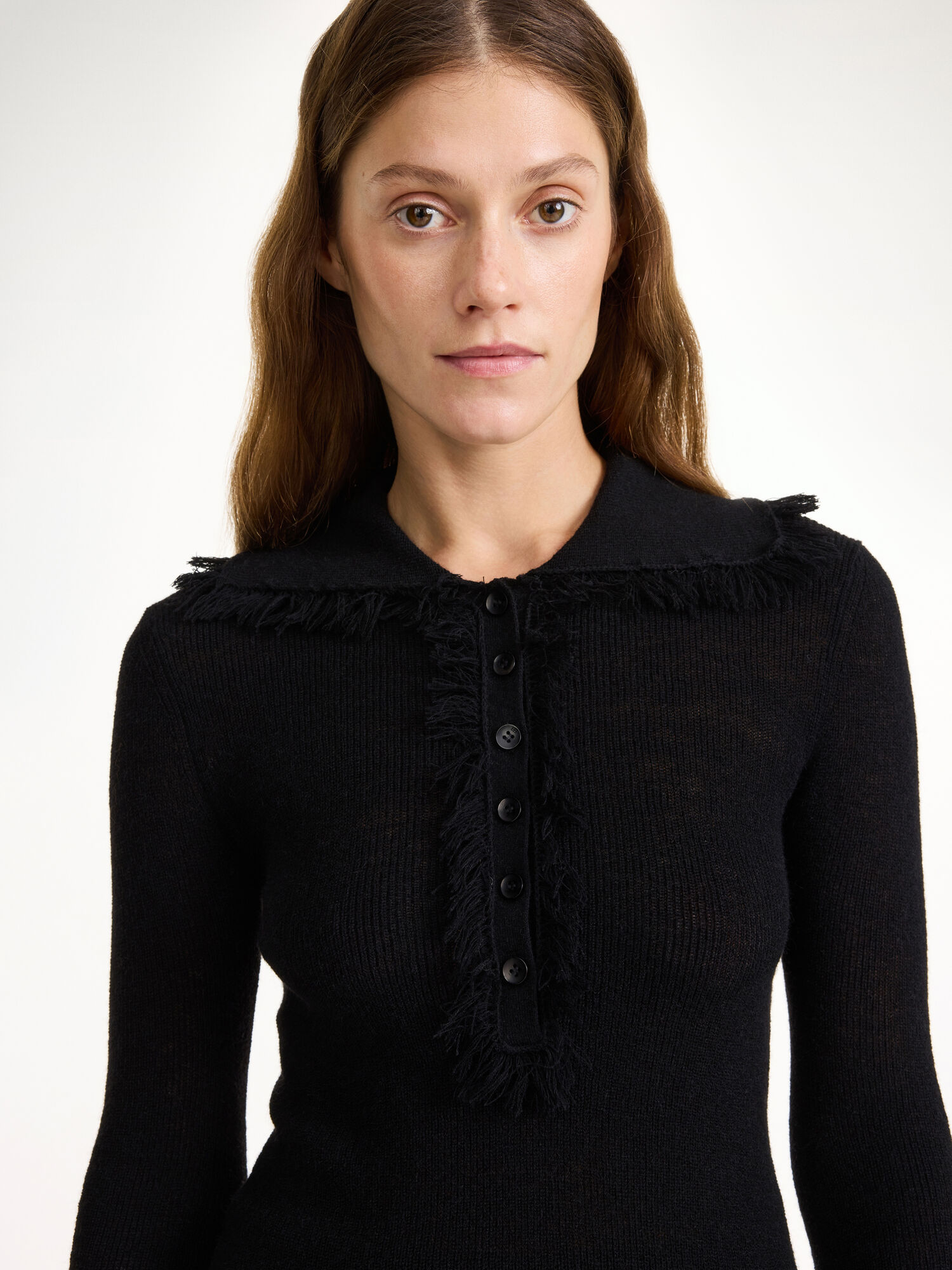 By Malene Birger Dreele Wool-blend Sweater Stickat Svarta | SE_BB60969