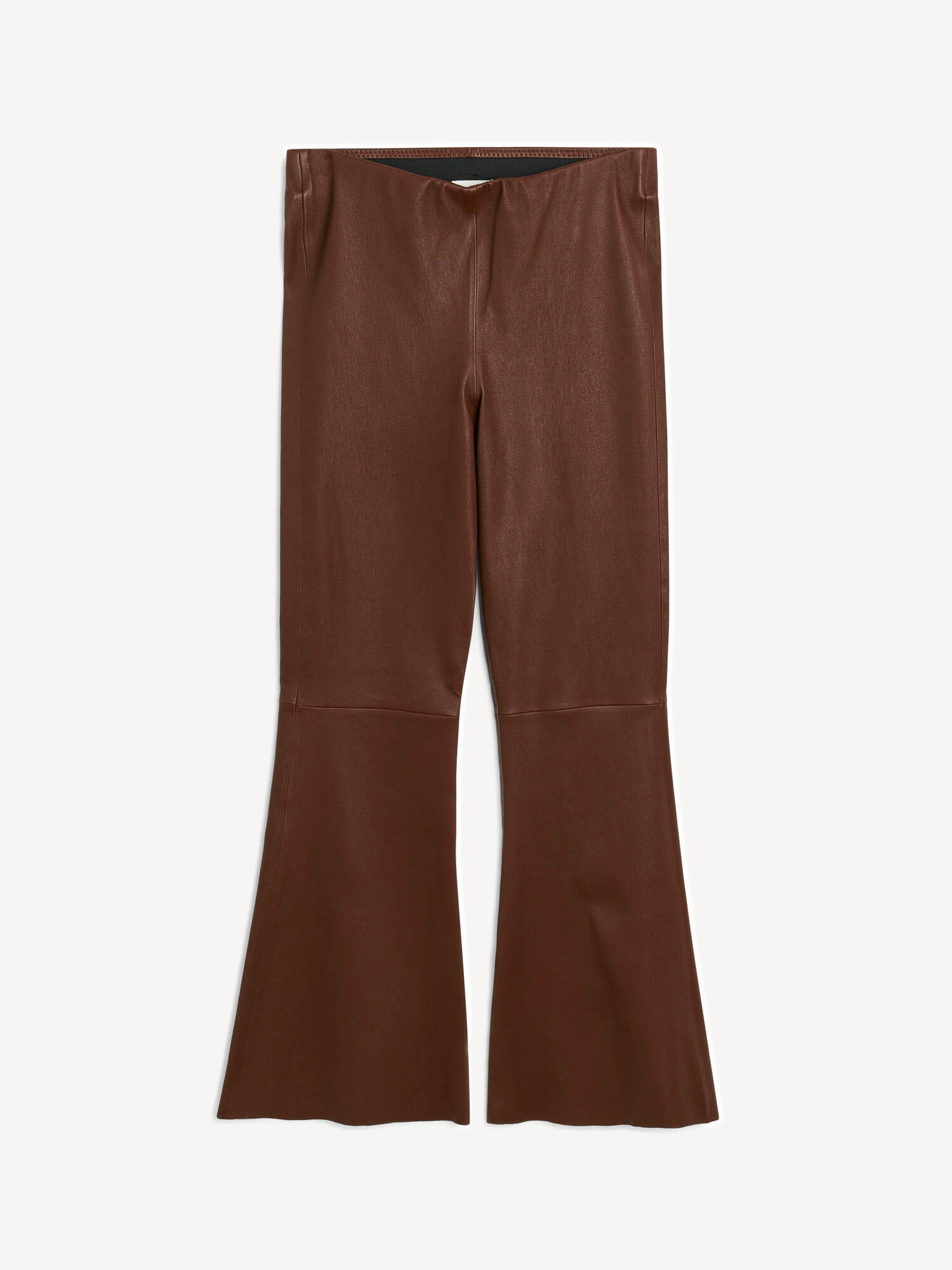 By Malene Birger Evyline Cropped Leather Långbyxor Chestnut | SE_BB75698