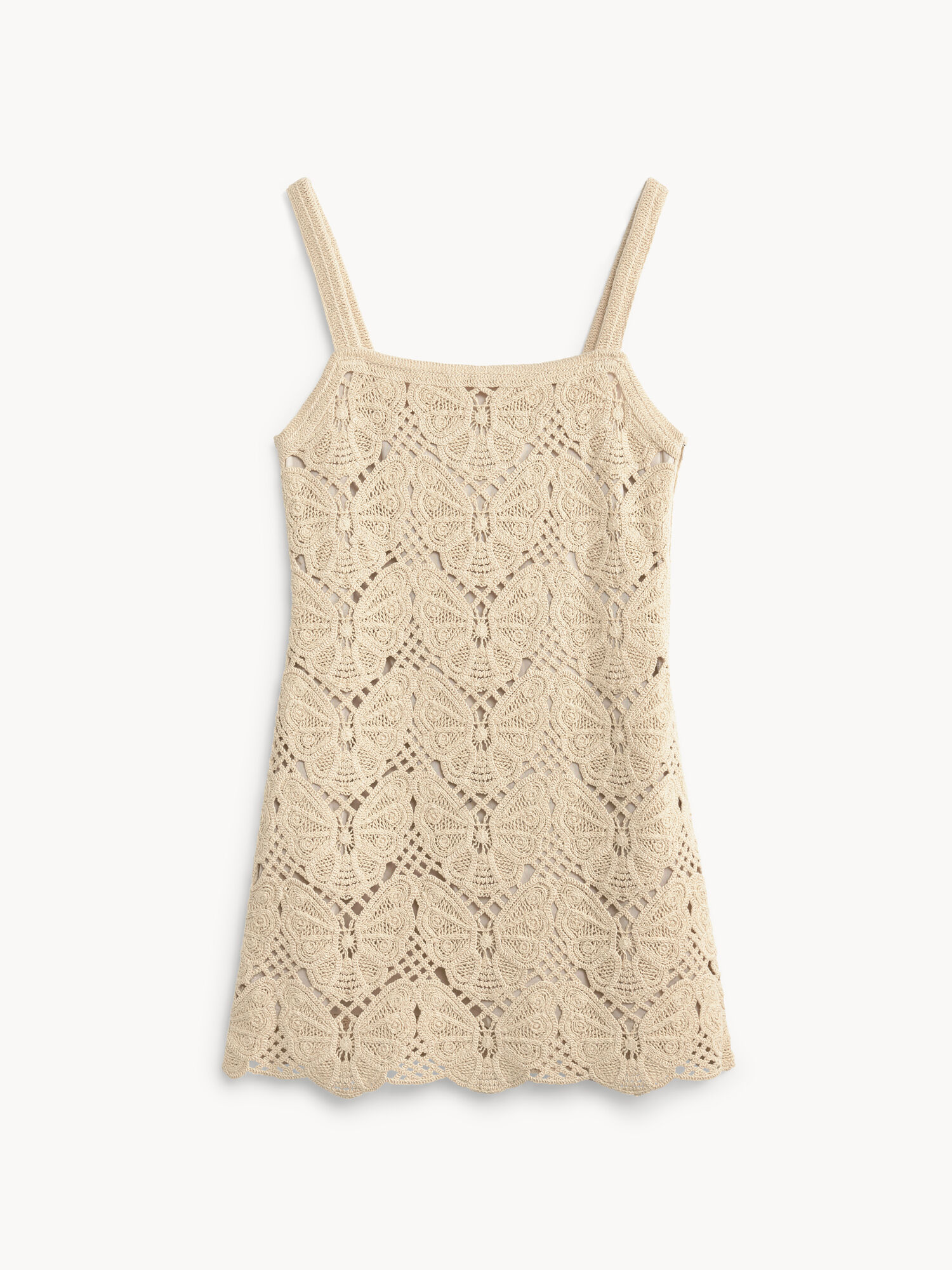 By Malene Birger Falla Crochet Mini Dress Stickat Oyster Gray | SE_BB83382