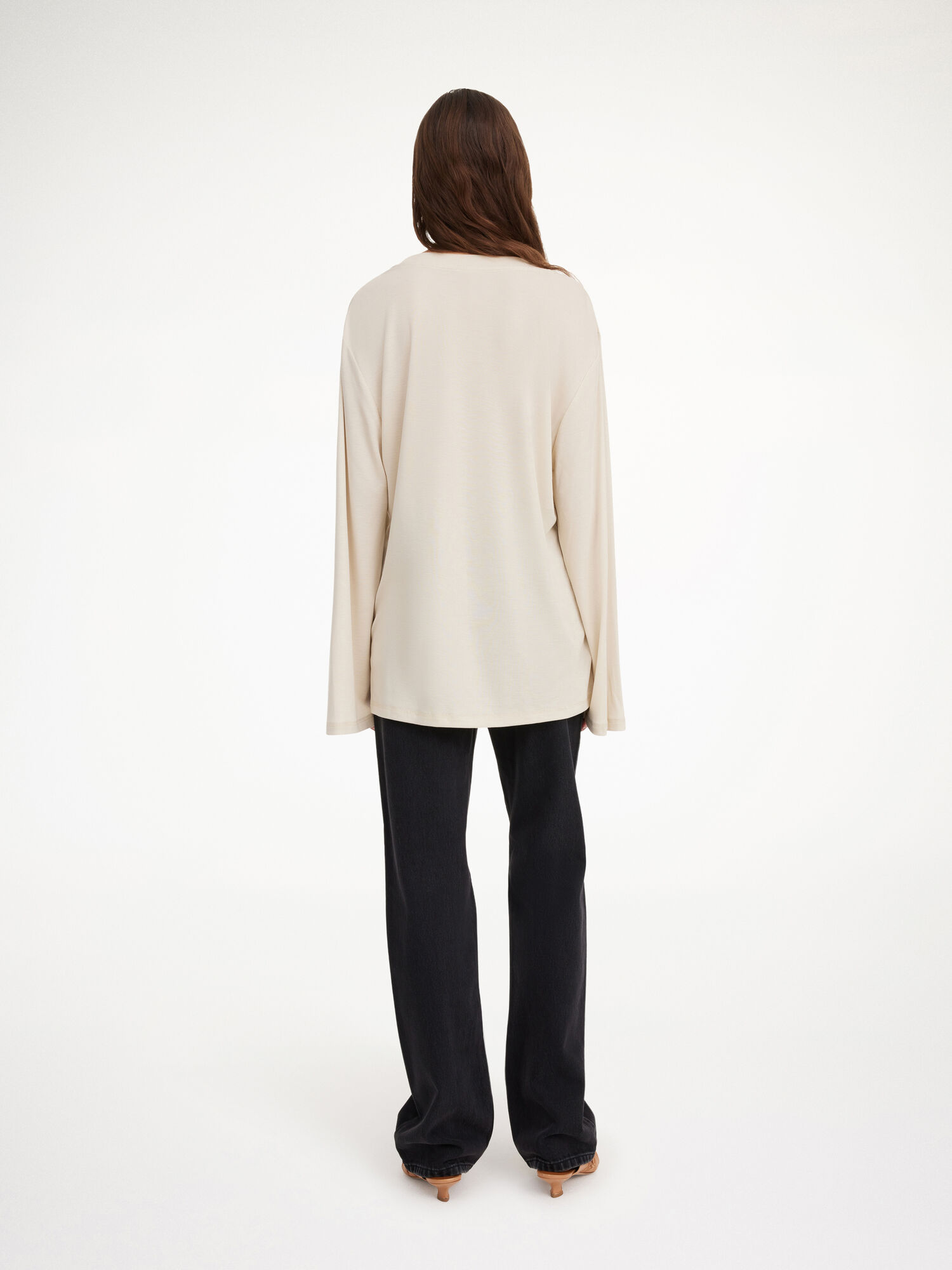 By Malene Birger Fayeh Oversized Longsleeve Blast Oyster Gray | SE_BB28802