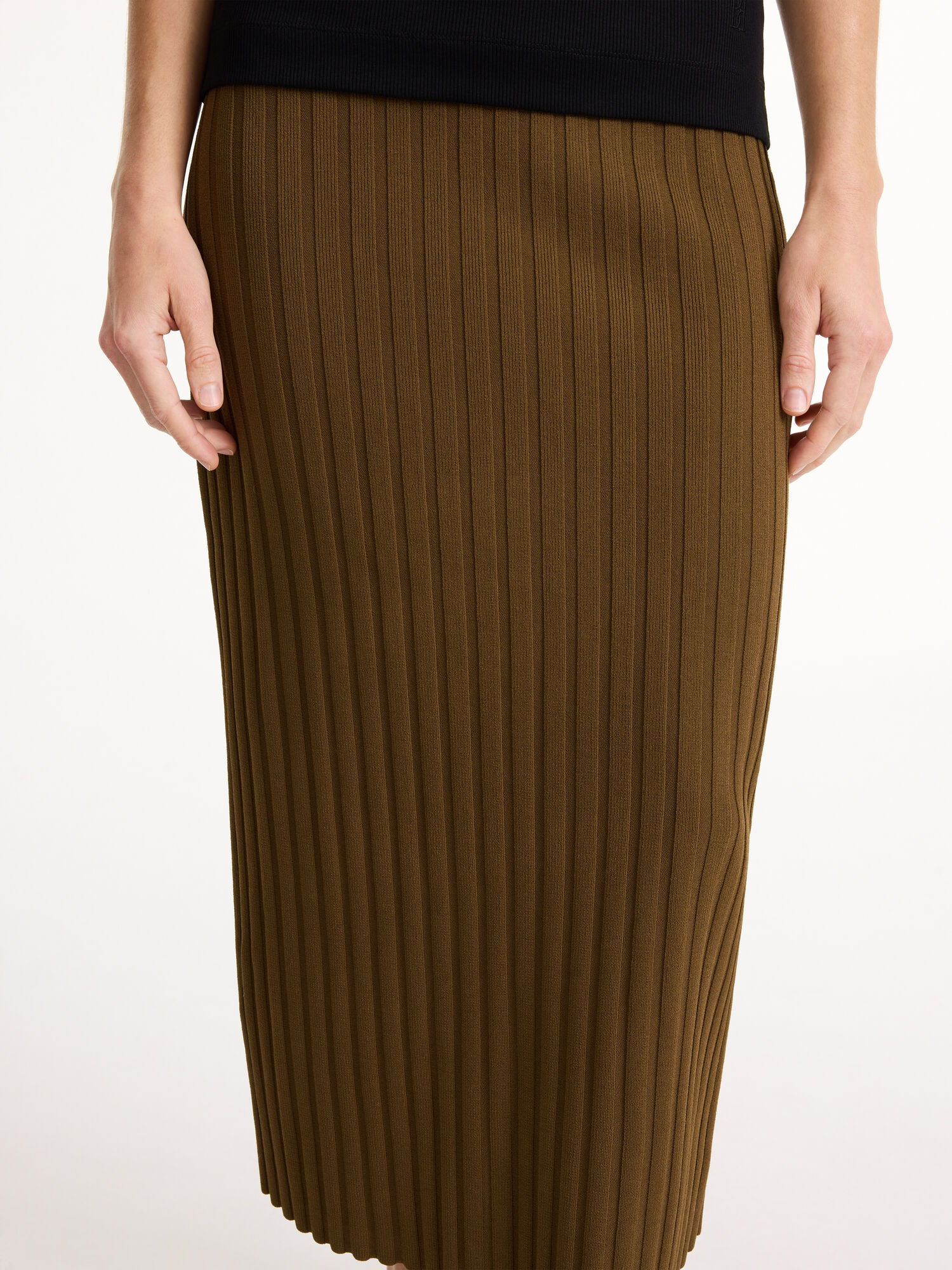 By Malene Birger Fiemme Midi Skirt Stickat Shitake | SE_BB52611