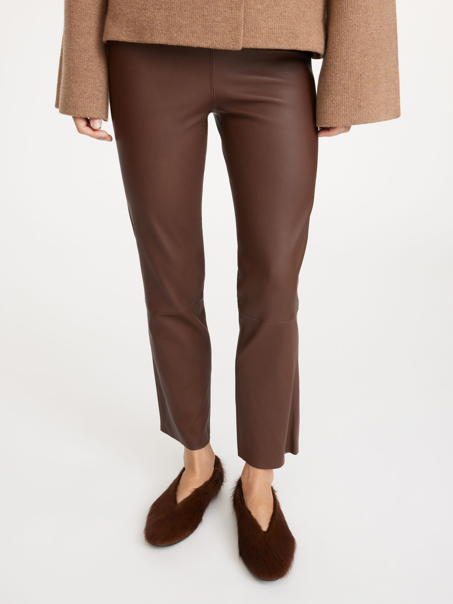 By Malene Birger Florentina Leather Långbyxor Chestnut | SE_BB19291