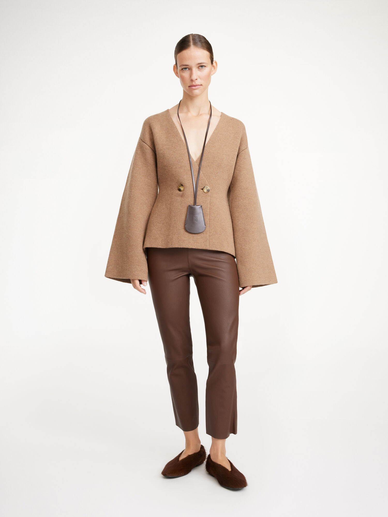 By Malene Birger Florentina Leather Långbyxor Chestnut | SE_BB19291