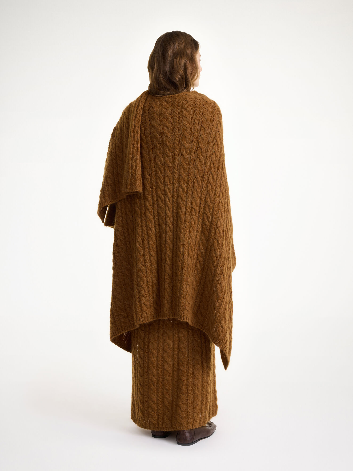 By Malene Birger Kassillas Wool-blend Poncho Stickat Bison | SE_BB61250