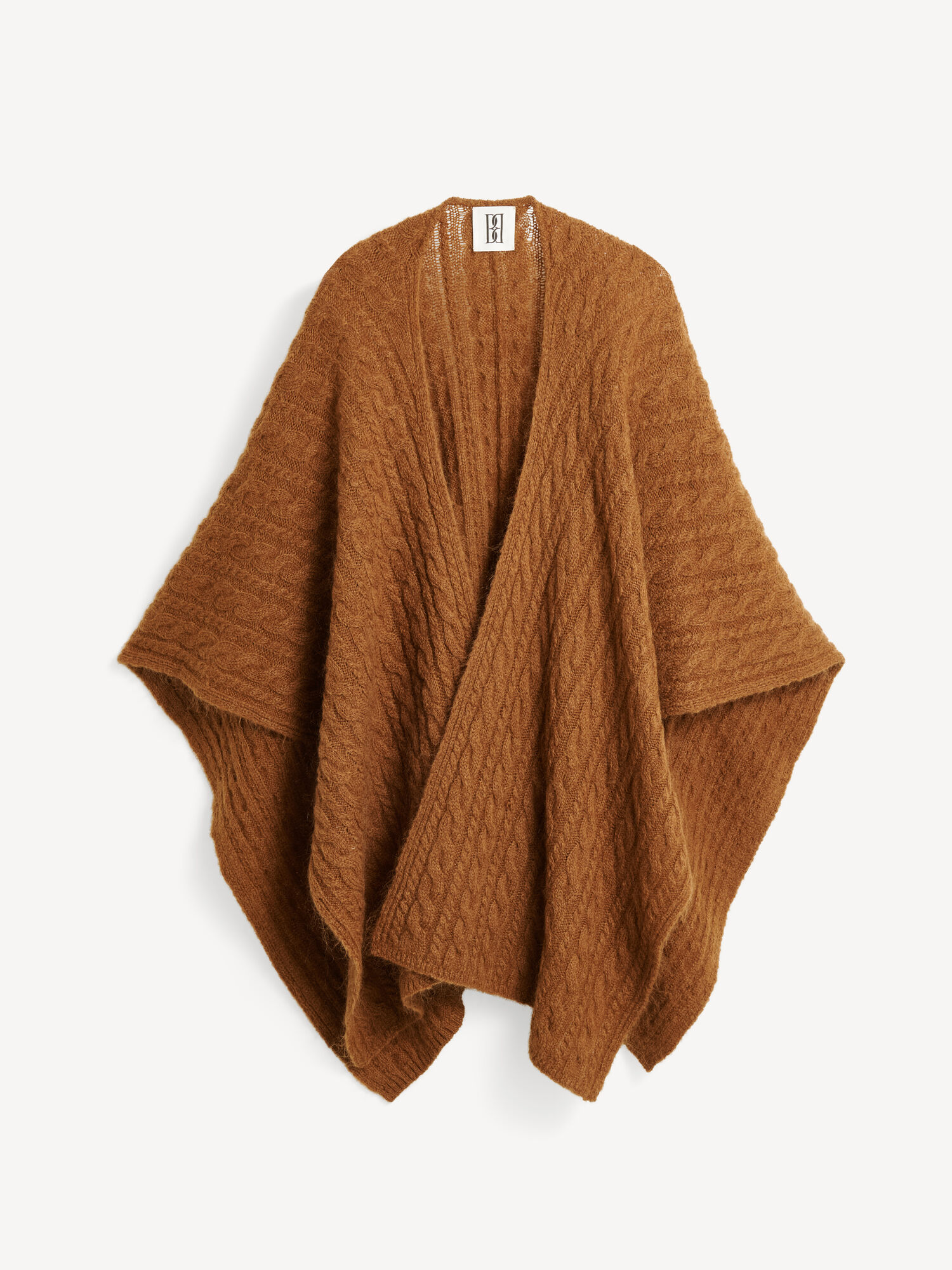 By Malene Birger Kassillas Wool-blend Poncho Stickat Bison | SE_BB61250