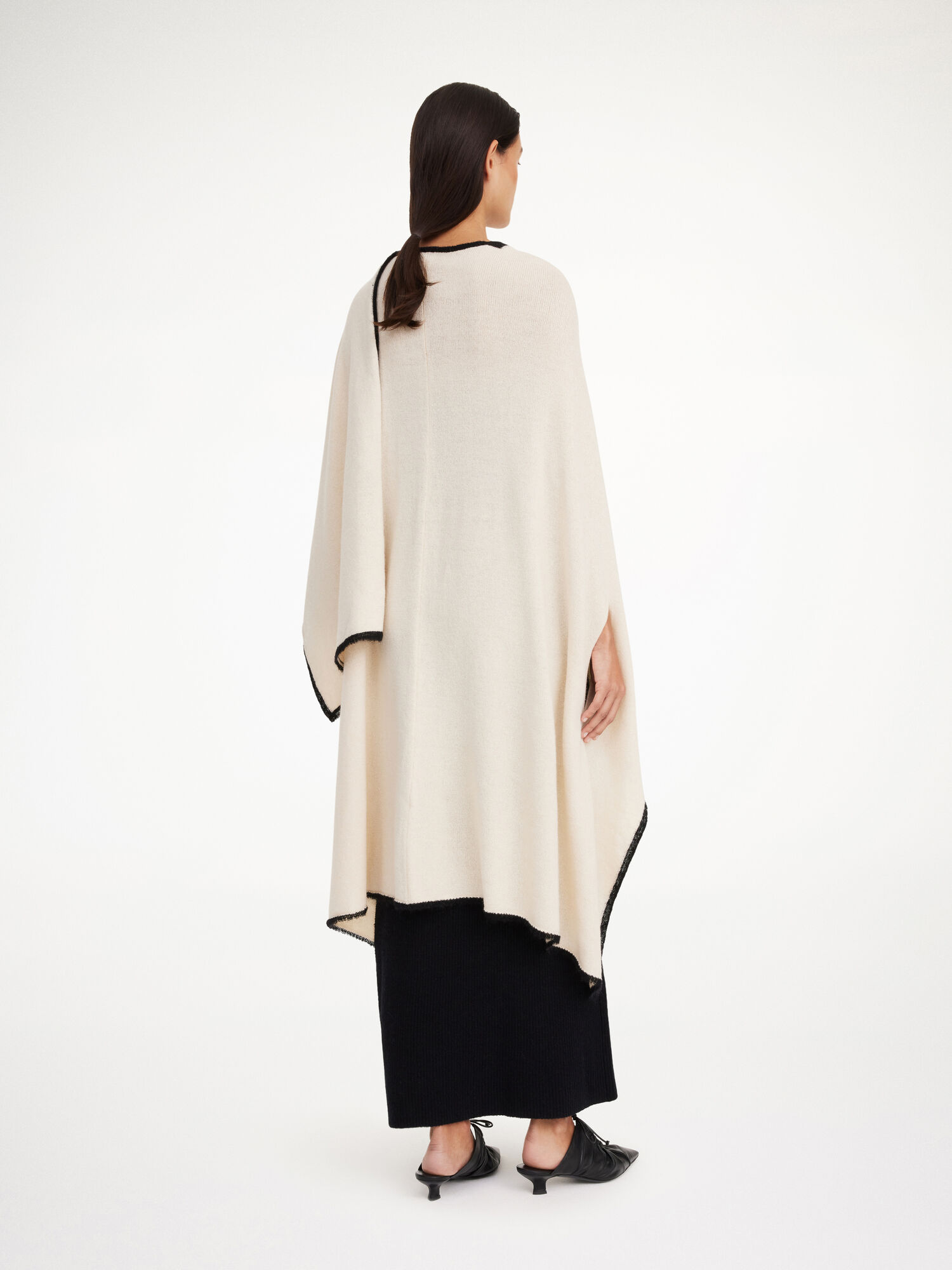 By Malene Birger Kassira Merino-blend Poncho Stickat Oyster Gray | SE_BB35546