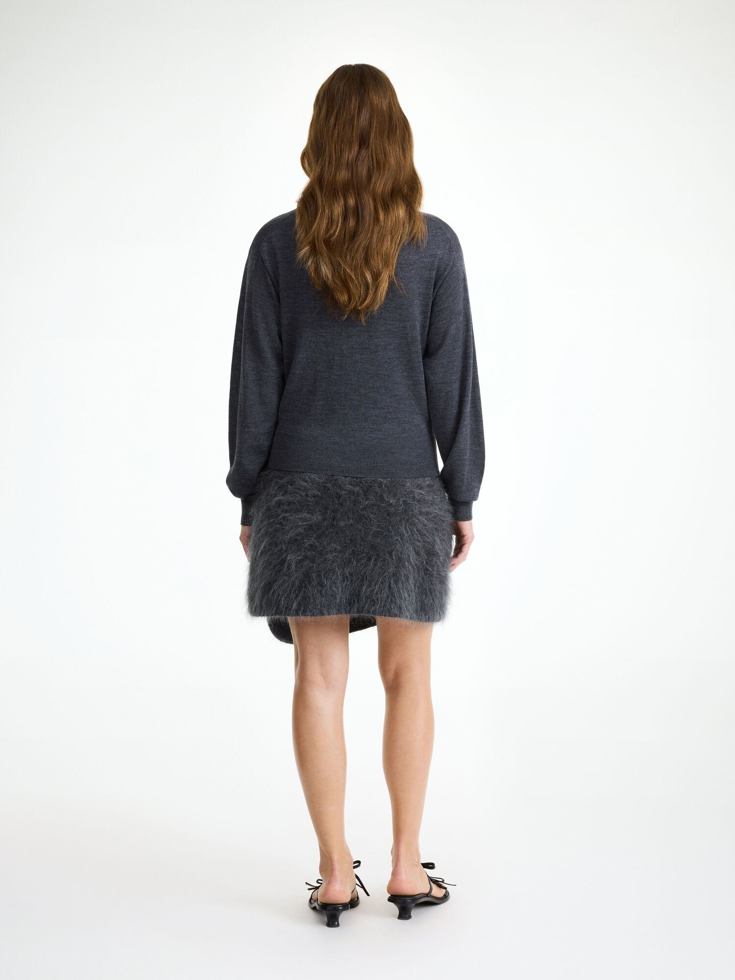 By Malene Birger Krissah Mini Skirt Stickat Grå | SE_BB86919