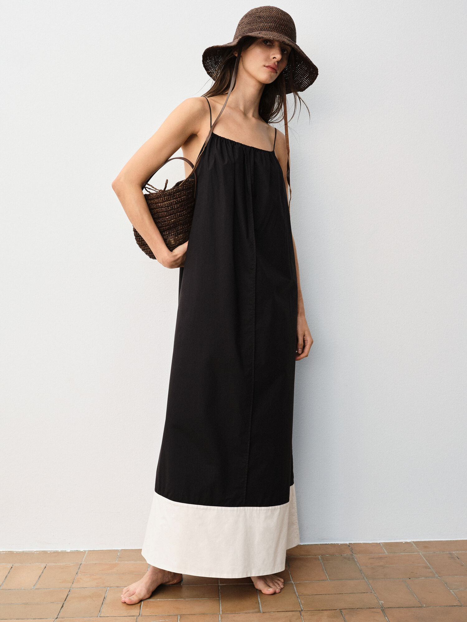 By Malene Birger Lanney Organic Cotton Maxi Klänning Randig Svarta Vita | SE_BB26277