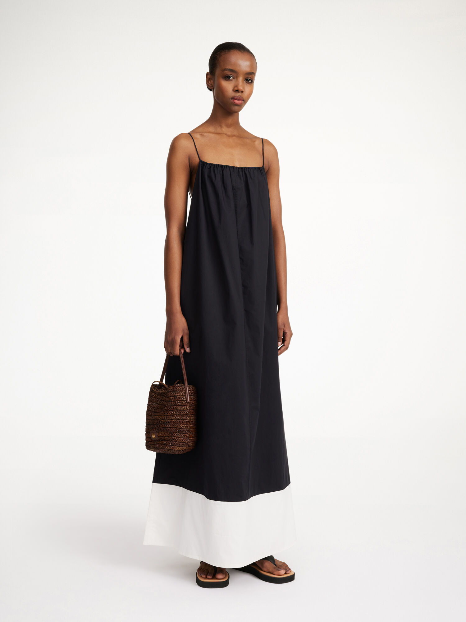 By Malene Birger Lanney Organic Cotton Maxi Klänning Randig Svarta Vita | SE_BB26277