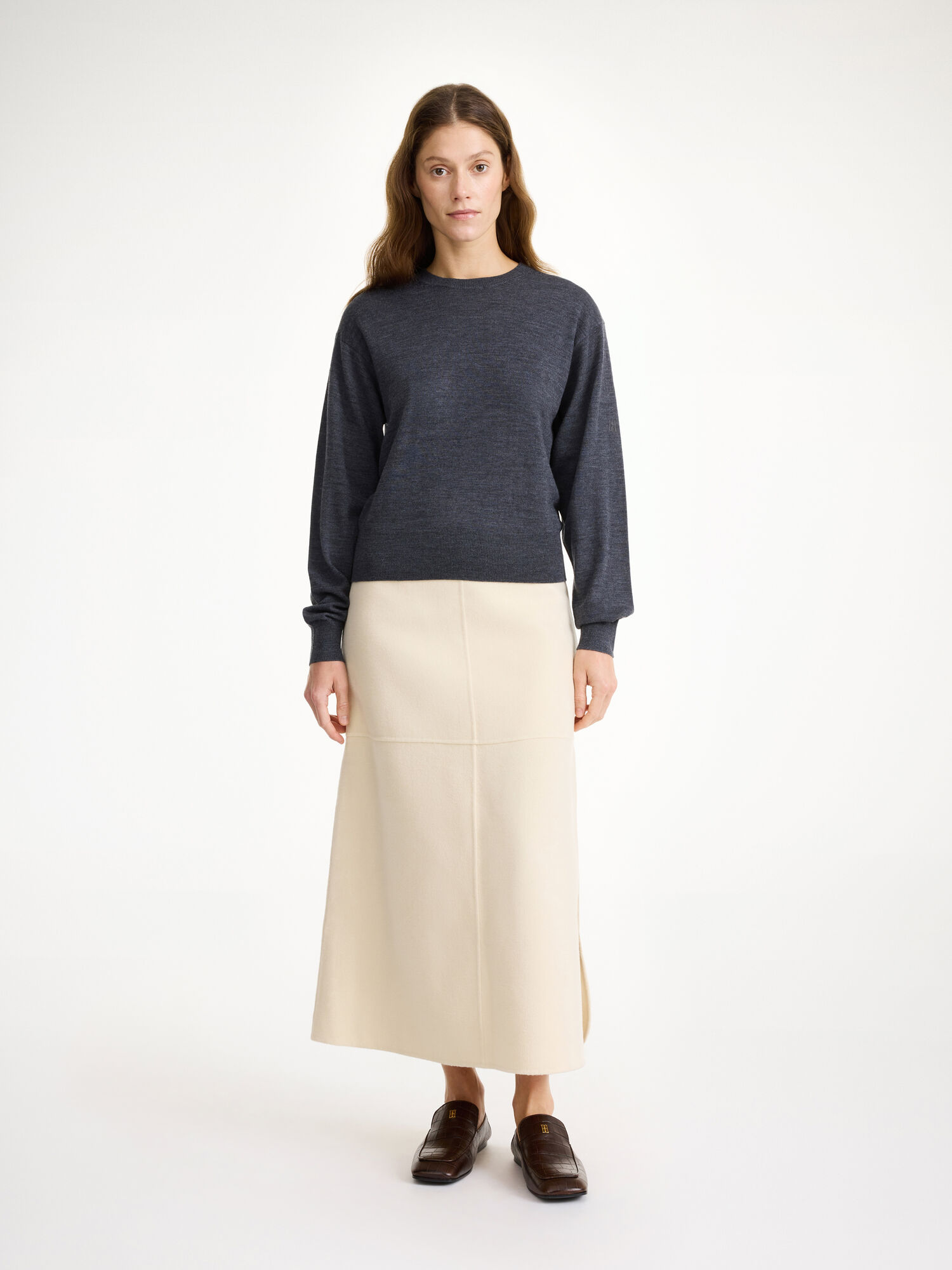 By Malene Birger Mantea Merino Wool Sweater Stickat Grå | SE_BB10596