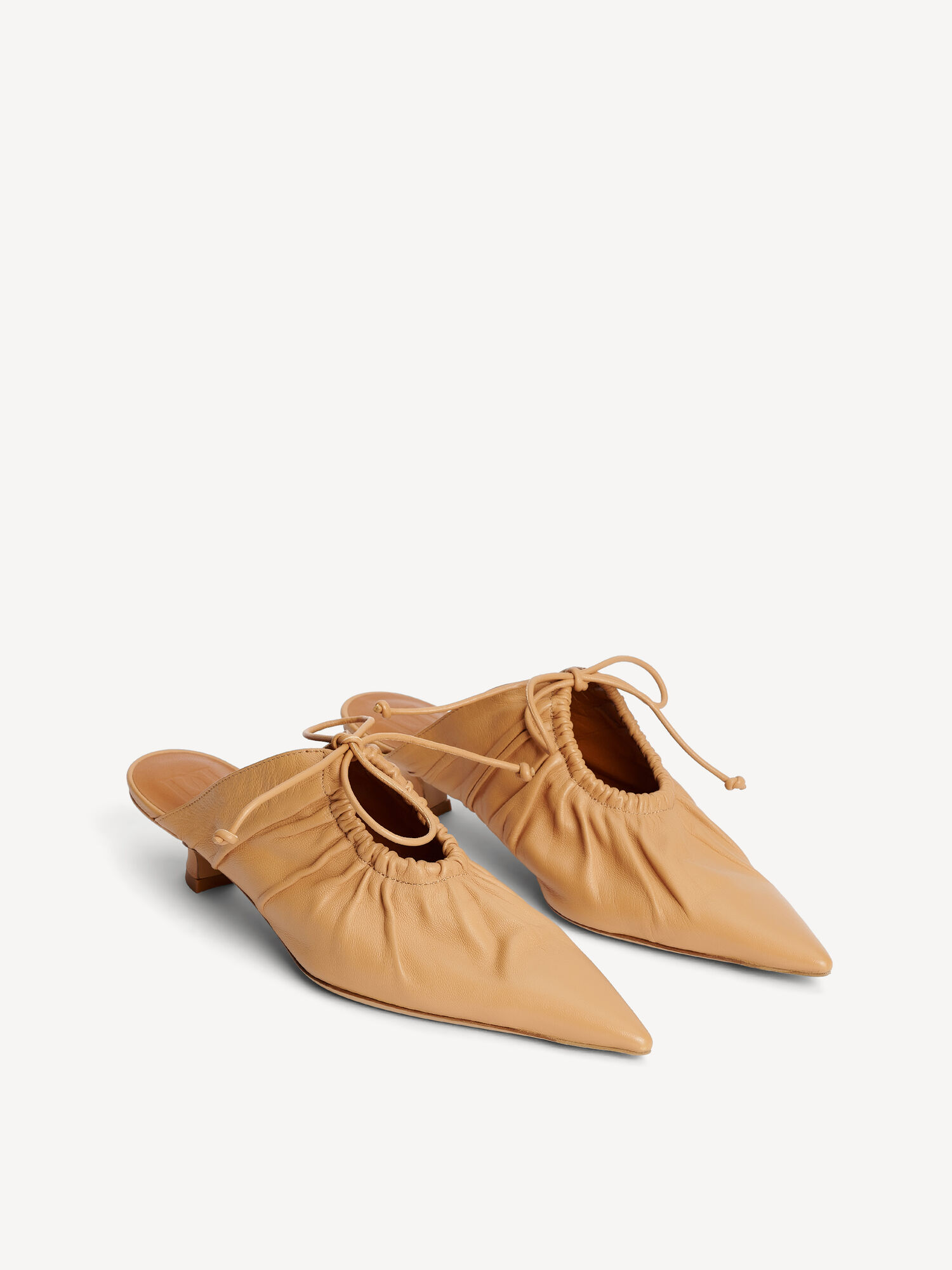 By Malene Birger Masey Leather Mules Skor Beige | SE_BB49370