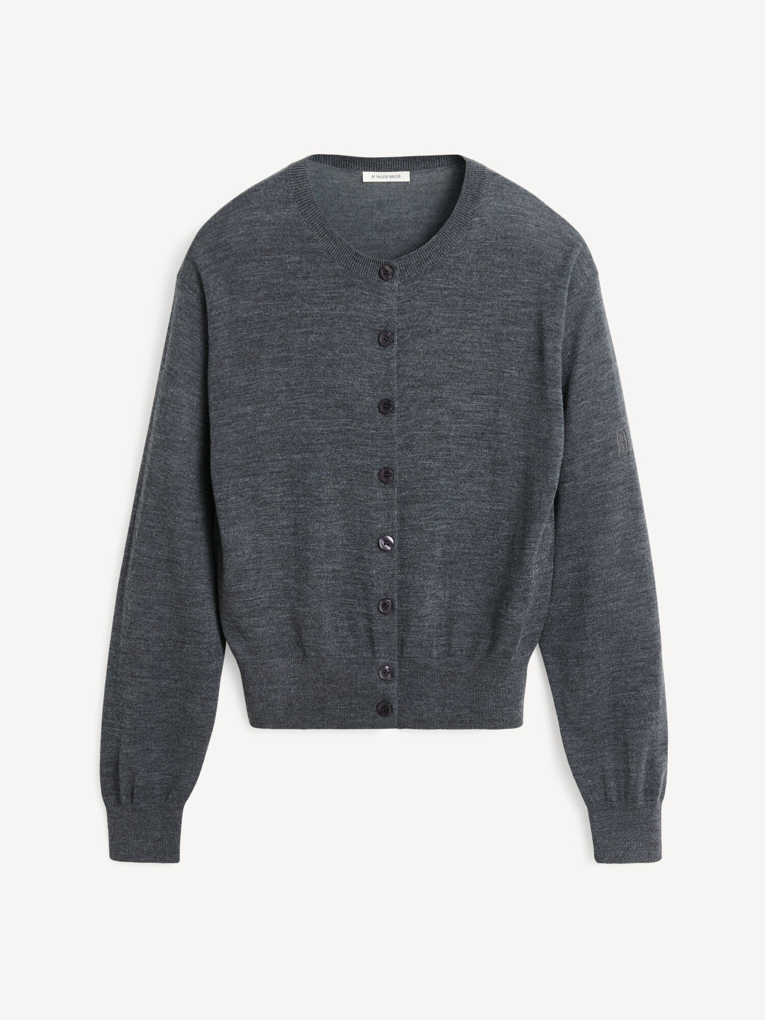 By Malene Birger Montie Merino Wool Cardigan Stickat Grå | SE_BB45114