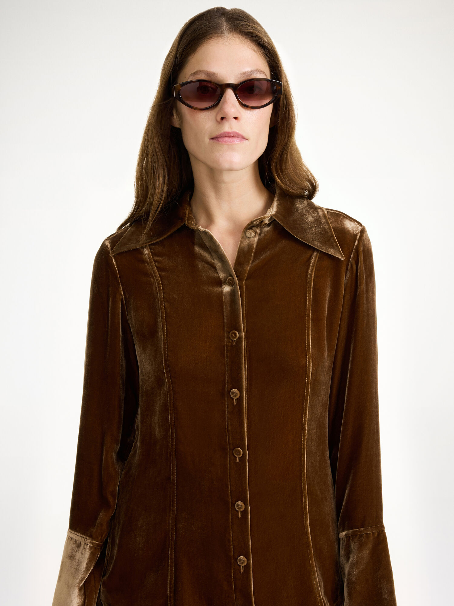 By Malene Birger Rosiannas Velvet Skjorta Bison | SE_BB38107