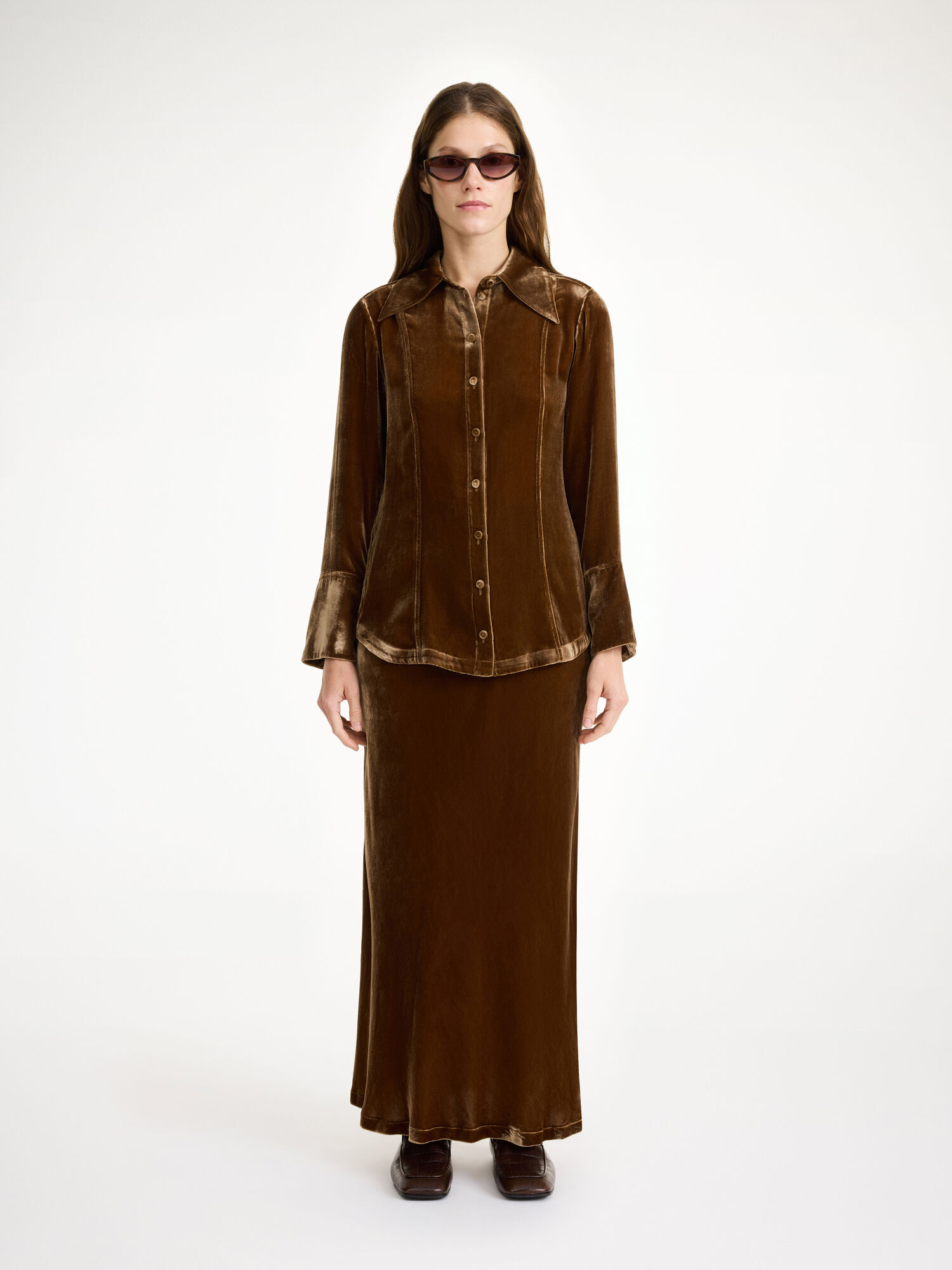 By Malene Birger Rosiannas Velvet Skjorta Bison | SE_BB38107